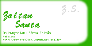 zoltan santa business card