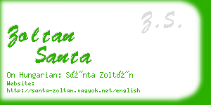 zoltan santa business card